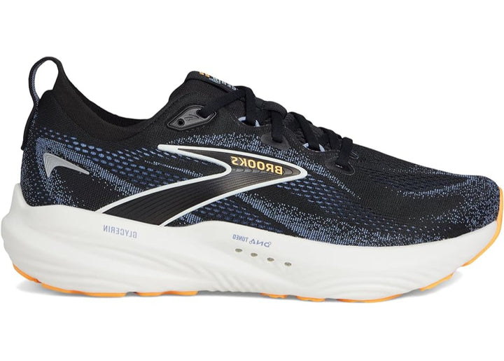 brooks glycerin 22 wide men's | black/country blue/orange pop