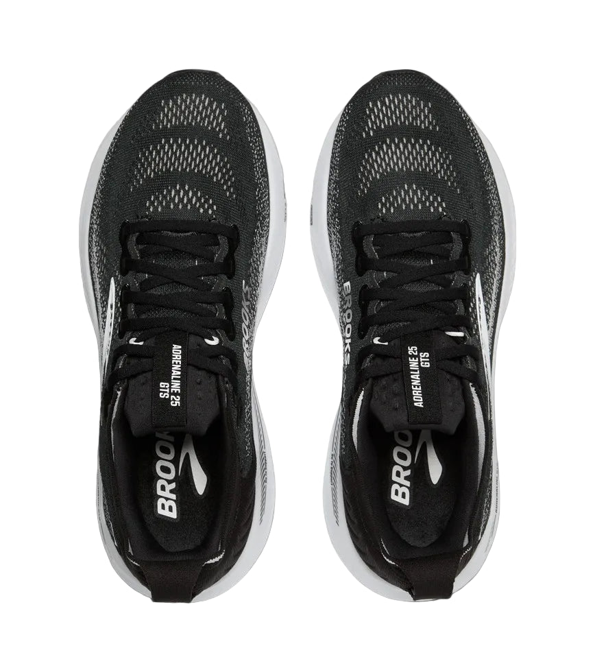 brooks adrenaline gts 25 wide men's | black / grey / white