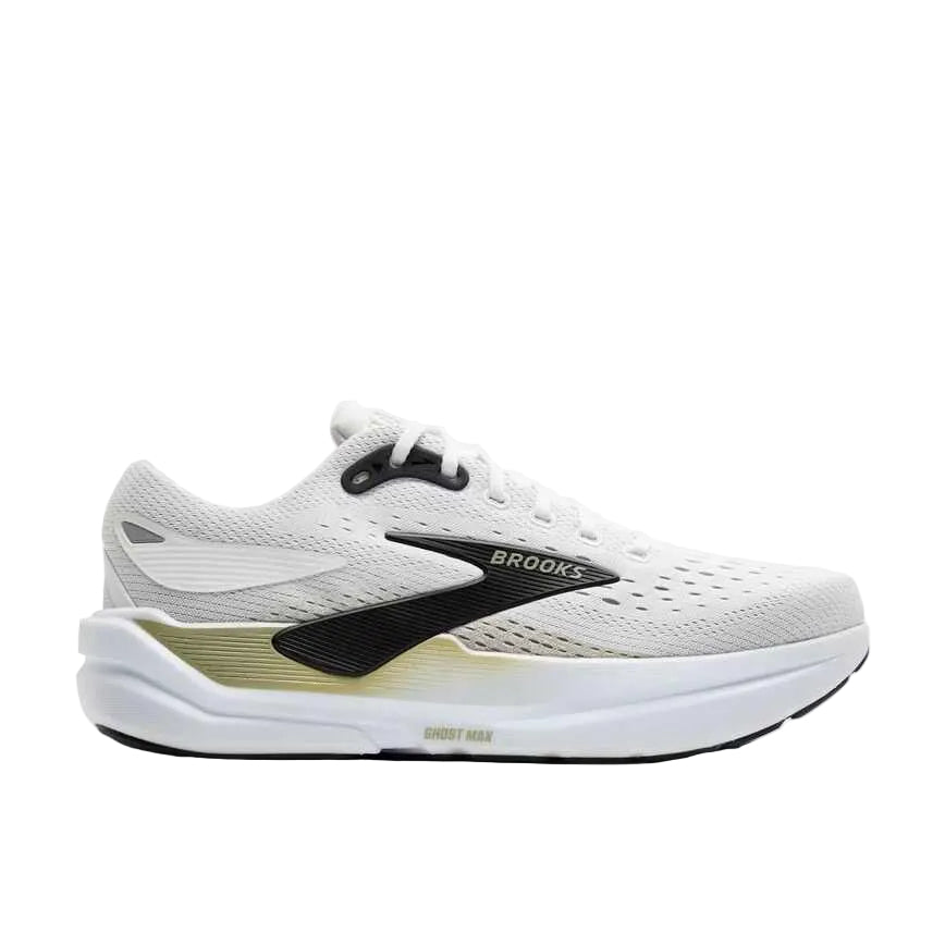 brooks ghost max 3 men's | bright white/tea/black
