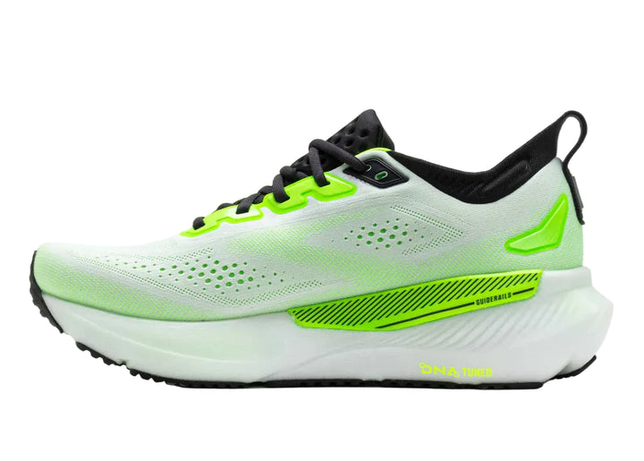 brooks glycerin gts 23 men's | white/phantom/green gecko