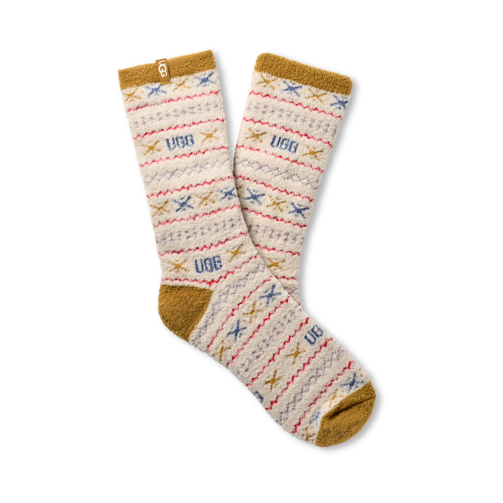 ugg lesile graphic crew sock women's | ochre green multi uggisle