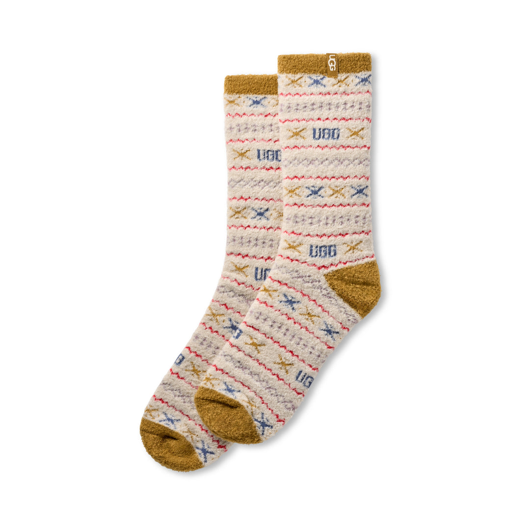 ugg lesile graphic crew sock women's | ochre green multi uggisle