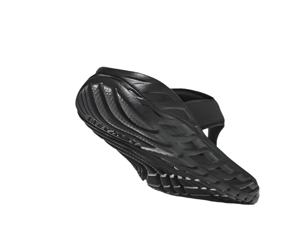 hoka ora recovery flip women's | black/dk gray