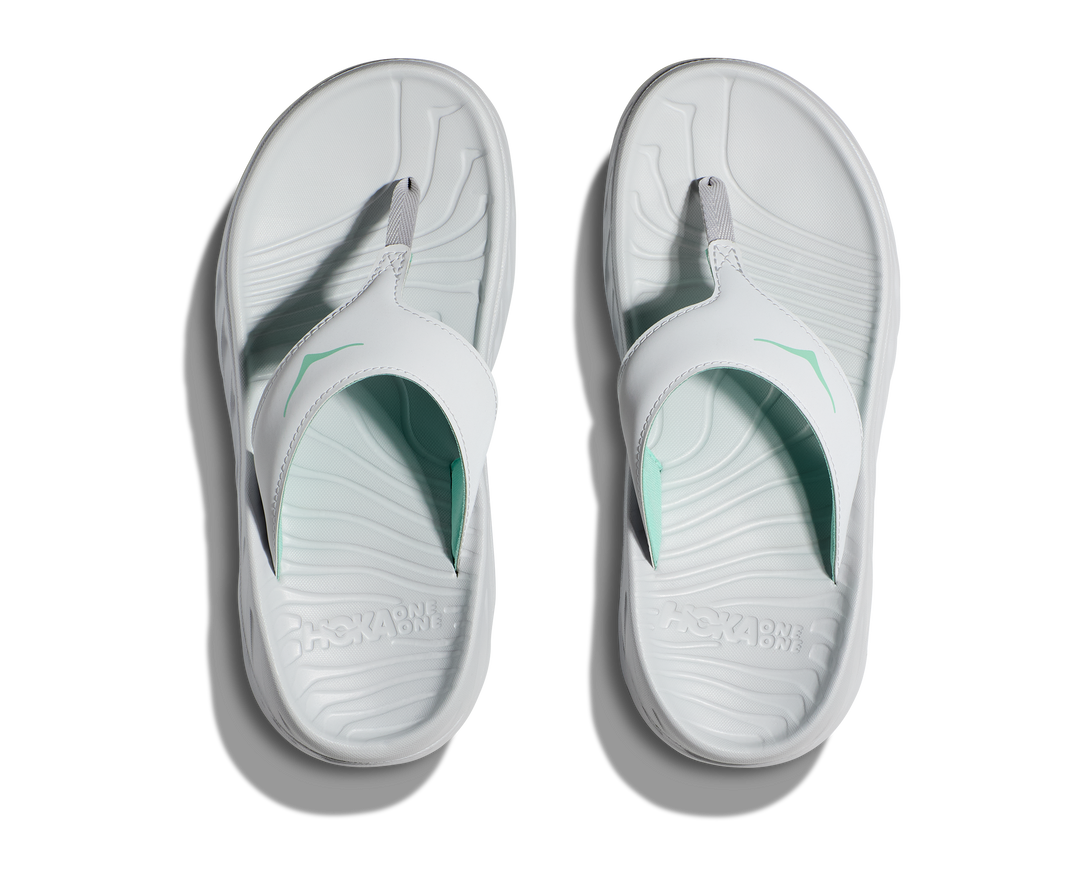 hoka ora recovery flip women's | cosmic grey/seafoam