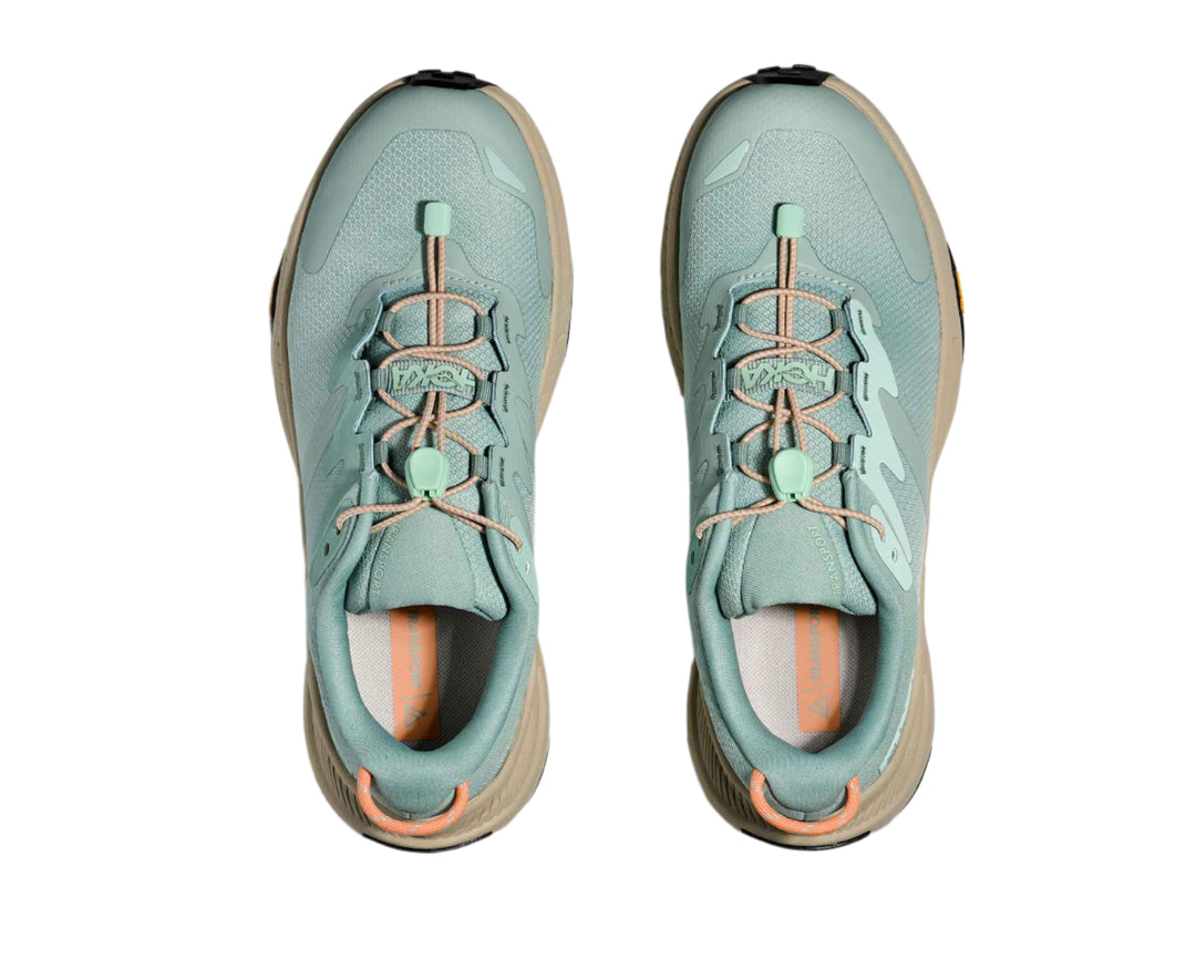hoka transport women's | jade / oyster mushroom
