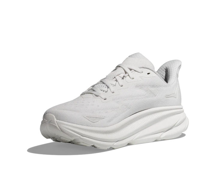 hoka clifton 9 wide women's | white/white