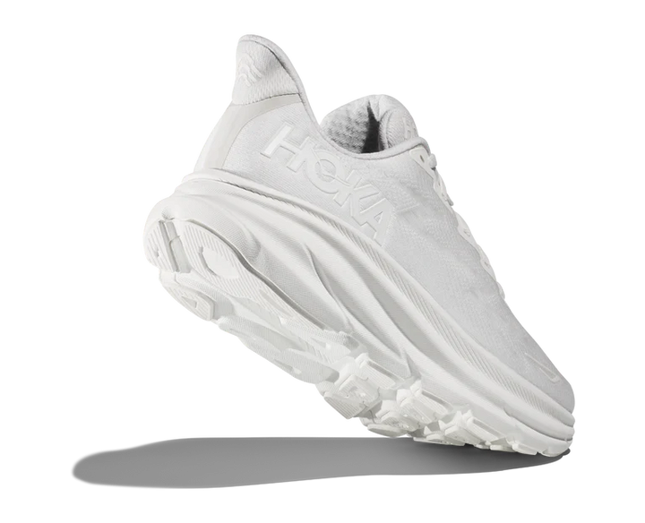 hoka clifton 9 wide women's | white/white