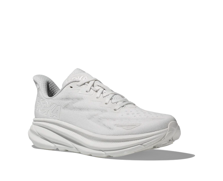 hoka clifton 9 wide women's | white/white
