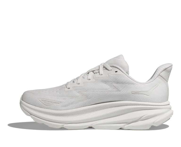 hoka clifton 9 wide women's | white/white