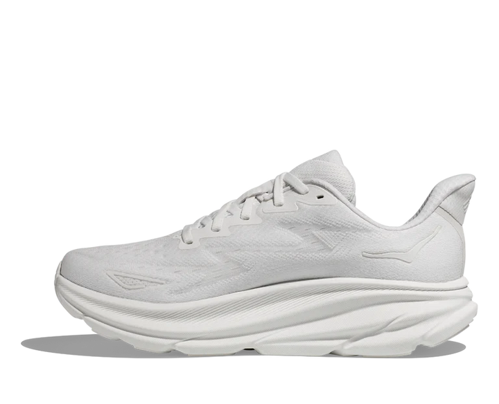 hoka clifton 9 wide women's | white/white