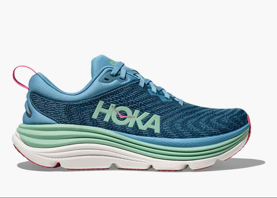 hoka gaviota 5 wide women's | alpine blue / jadeite