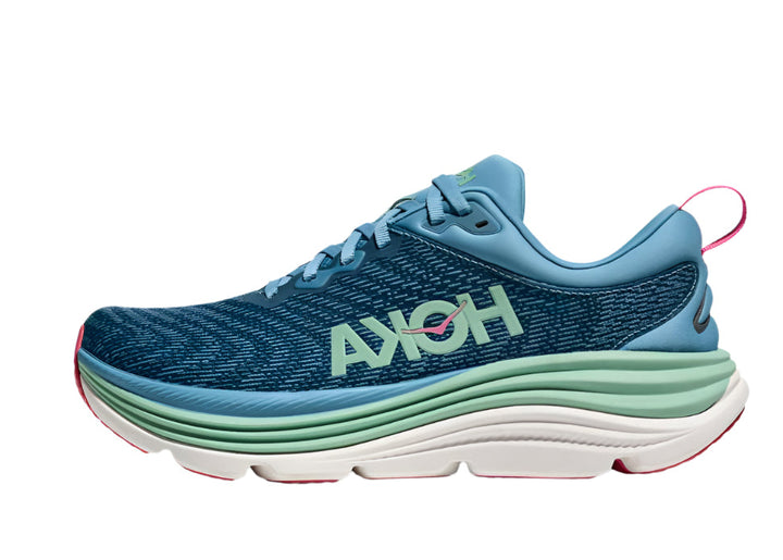 hoka gaviota 5 wide women's | alpine blue / jadeite