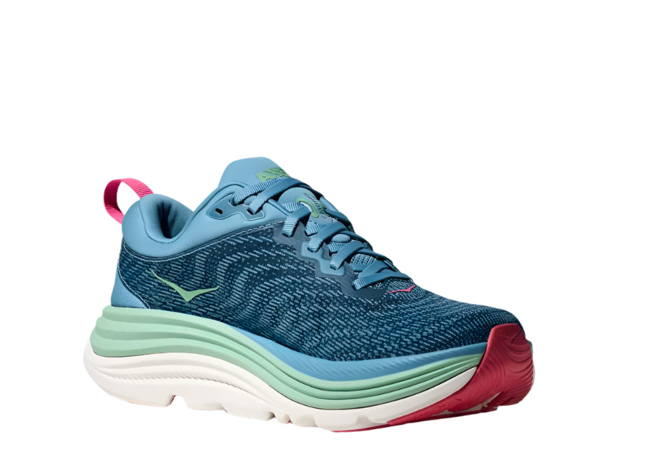 hoka gaviota 5 wide women's | alpine blue / jadeite