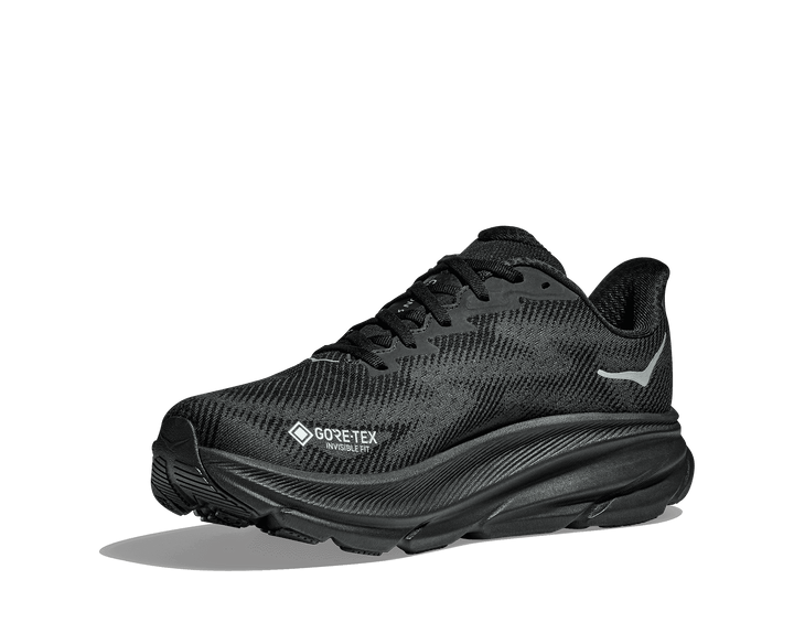 hoka clifton 9 gtx men's | black/black