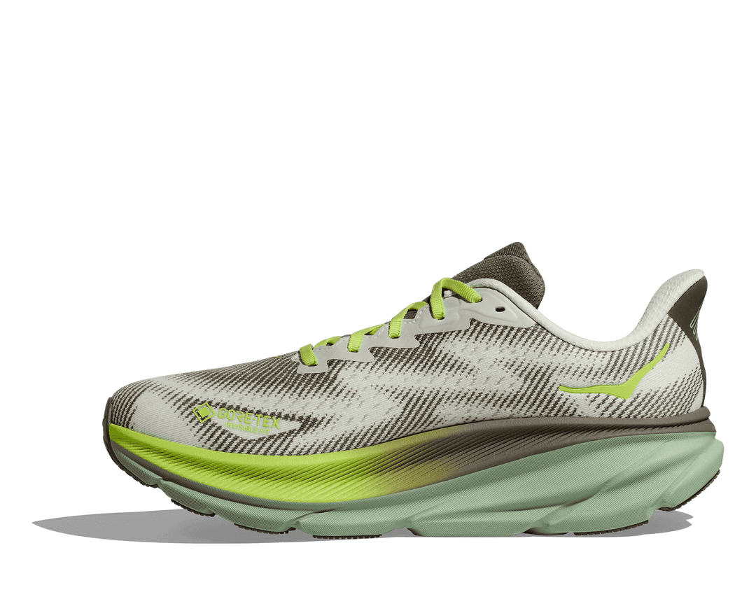 hoka clifton 9 gtx men's | slate / aloe vera