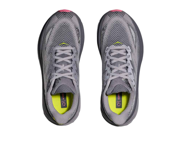 hoka clifton 9 gore-tex women's | grey skies / foggy grey
