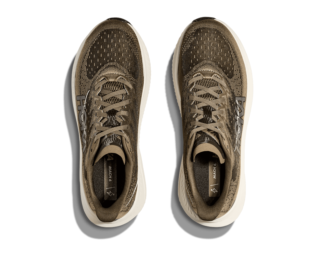 hoka mach 6 men's | ant olive/truffle salt
