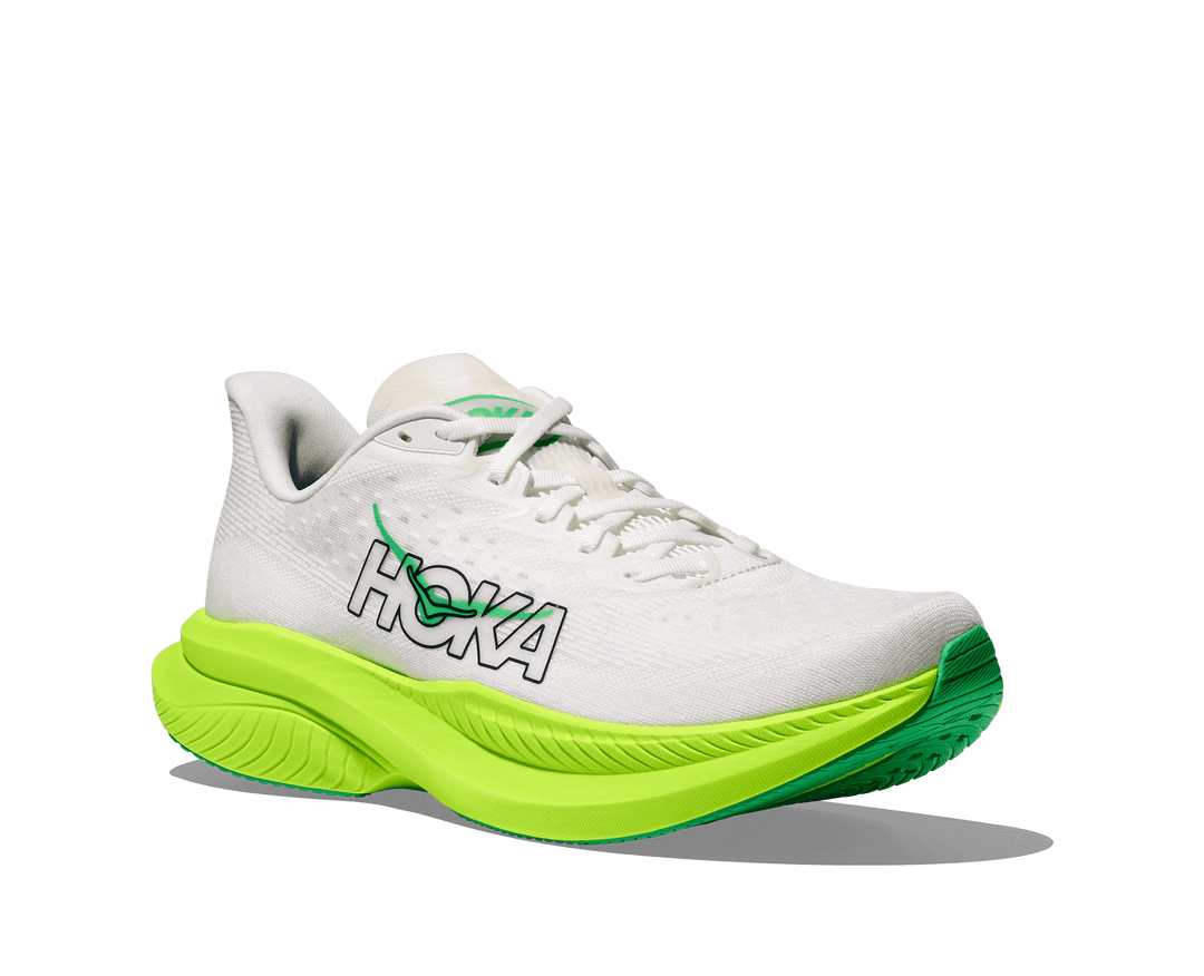 hoka mach 6 men's | white / neon lime