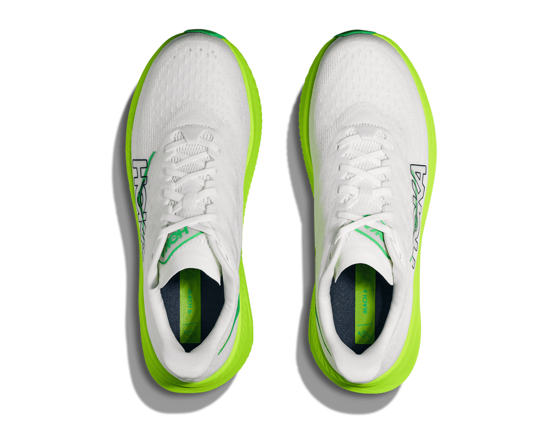 hoka mach 6 men's | white / neon lime