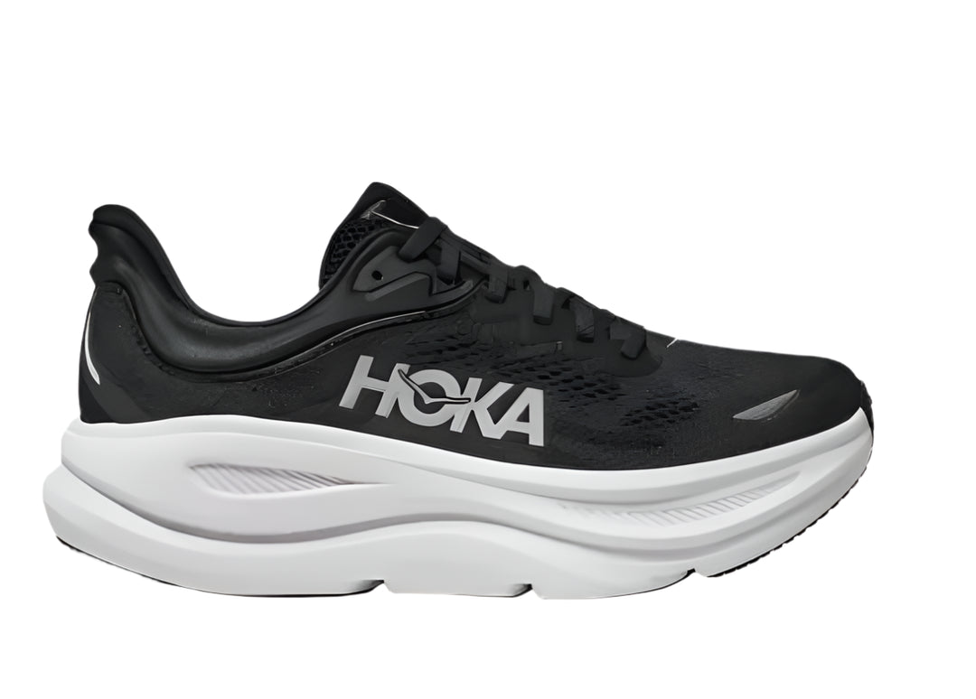 hoka bondi 9 wide men's | black/white