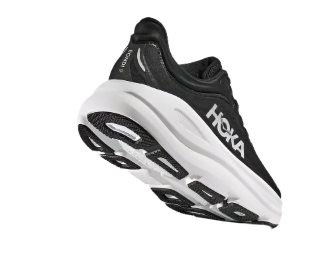 hoka bondi 9 wide men's | black/white