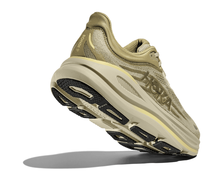hoka bondi 9 men's | grassland / oyster mushroom