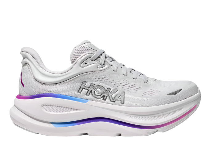 hoka bondi 9 wide women's | cosmic grey/white