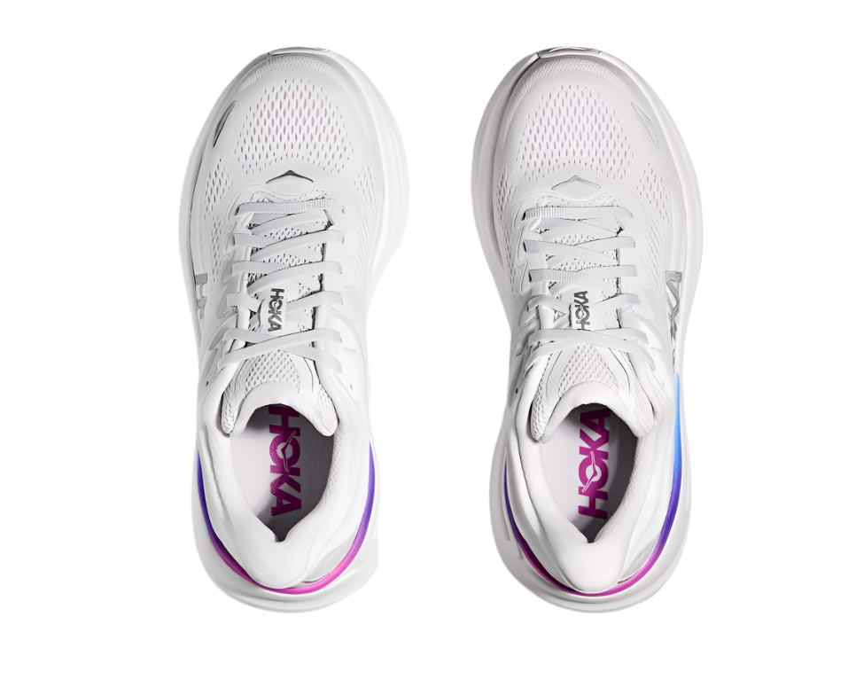 hoka bondi 9 wide women's | cosmic grey/white