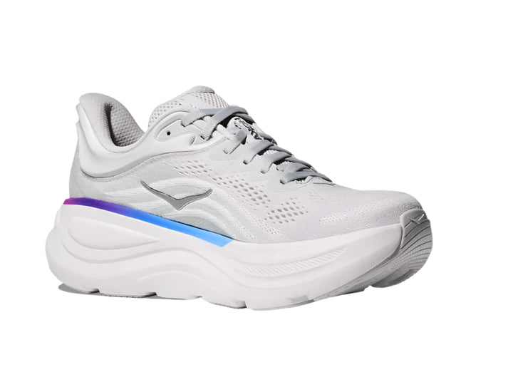 hoka bondi 9 wide women's | cosmic grey/white