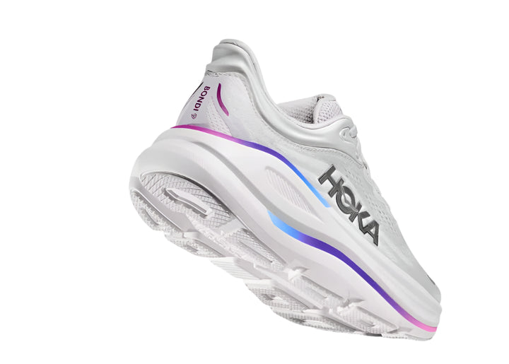 hoka bondi 9 wide women's | cosmic grey/white