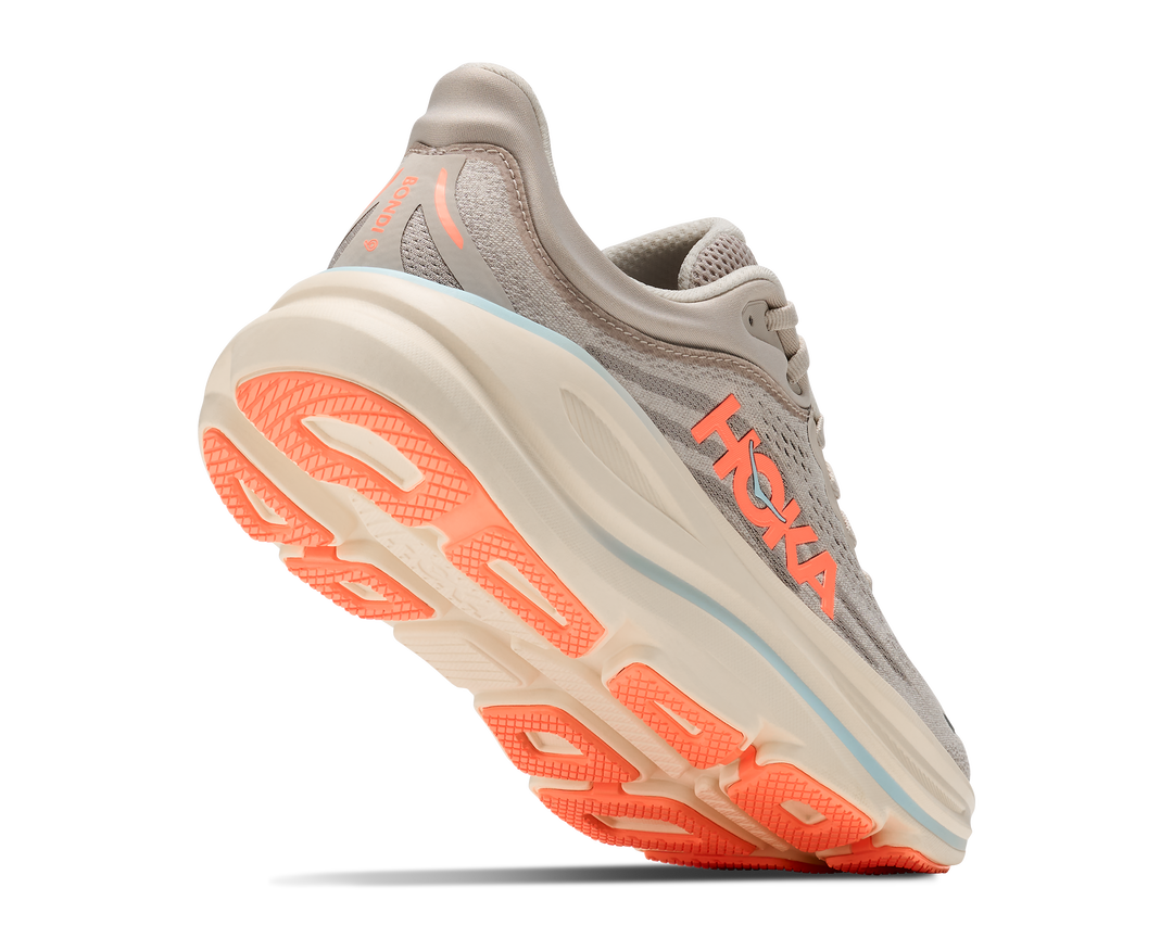 hoka bondi 9 women's | river rock grey mineral ore
