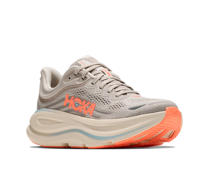 hoka bondi 9 women's | river rock grey mineral ore