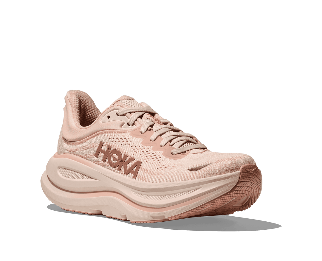 hoka bondi 9 wide women's | rose latte / rose cream