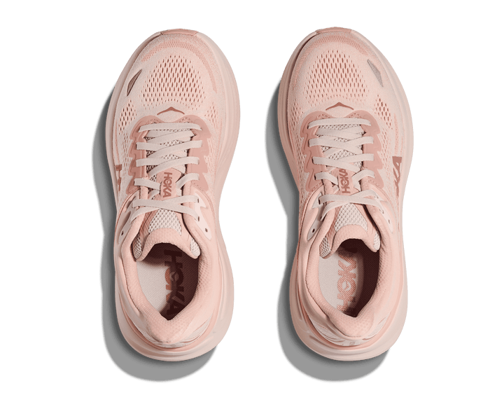 hoka bondi 9 wide women's | rose latte / rose cream