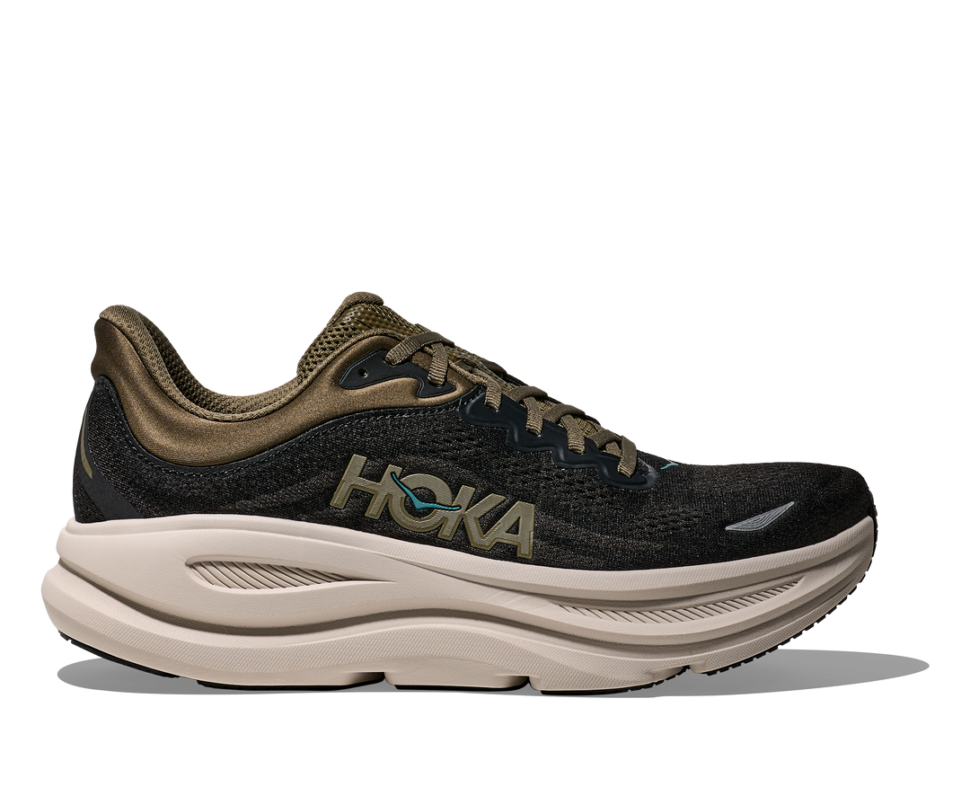 hoka bondi 9 men's | black river rock grey