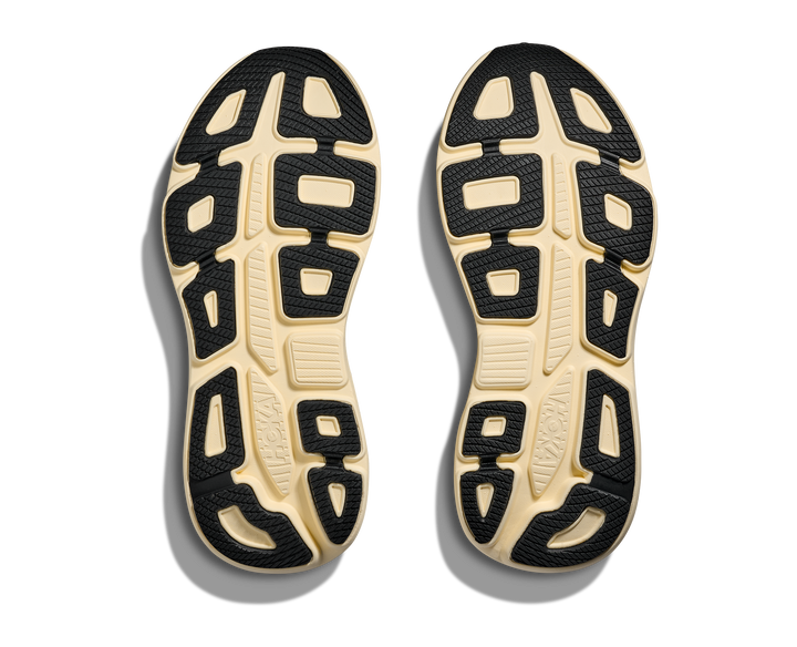 hoka bondi 9 wide men's | carbon black / yellow gold
