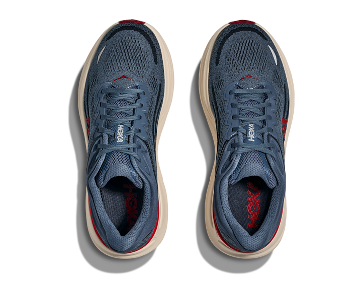 hoka bondi 9 wide men's | thunder cloud/vermillion