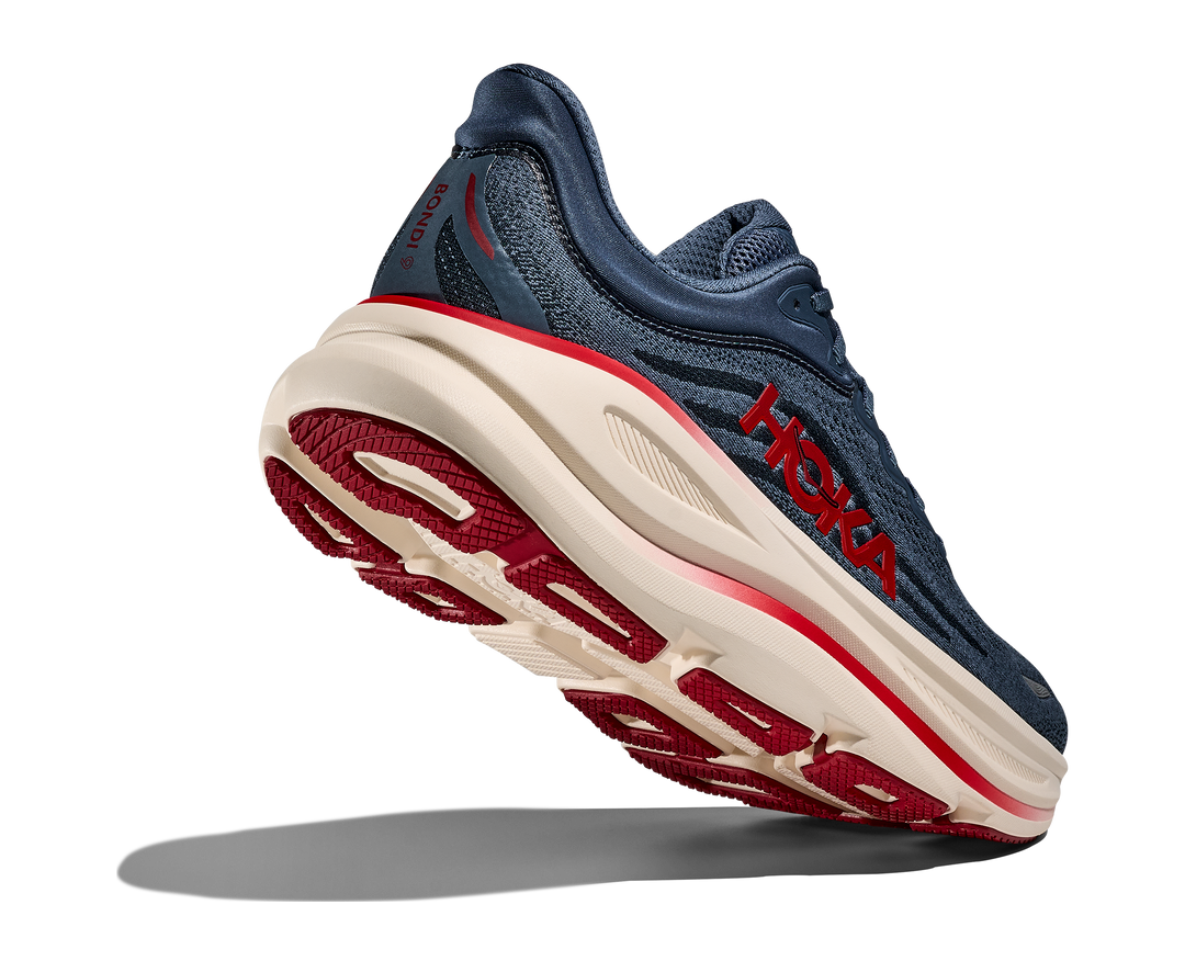 hoka bondi 9 wide men's | thunder cloud/vermillion
