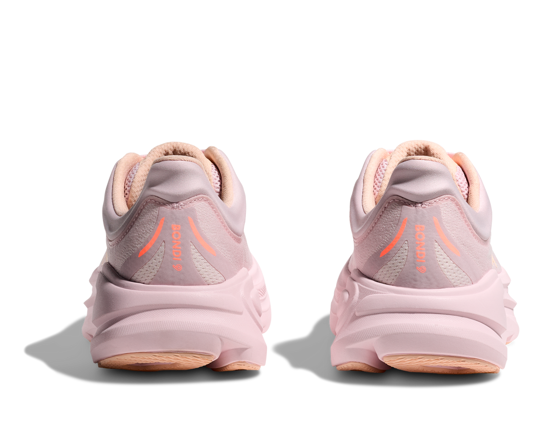 hoka bondi 9 wide women's | lilac cream / tangerine glow