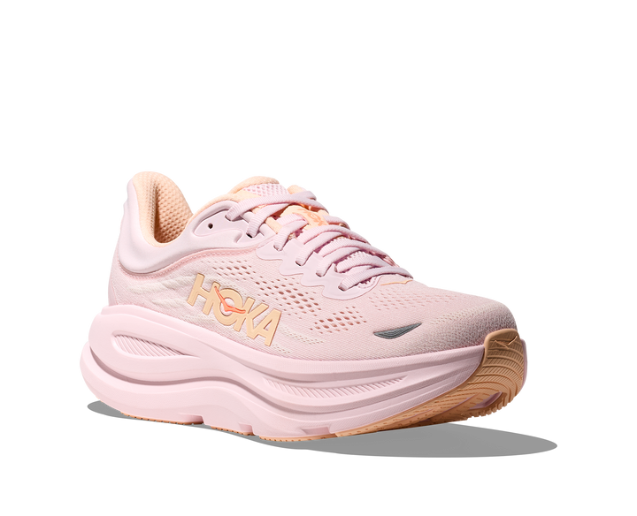 hoka bondi 9 wide women's | lilac cream / tangerine glow