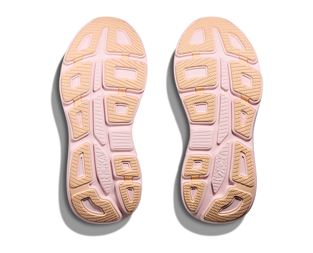 hoka bondi 9 wide women's | lilac cream / tangerine glow
