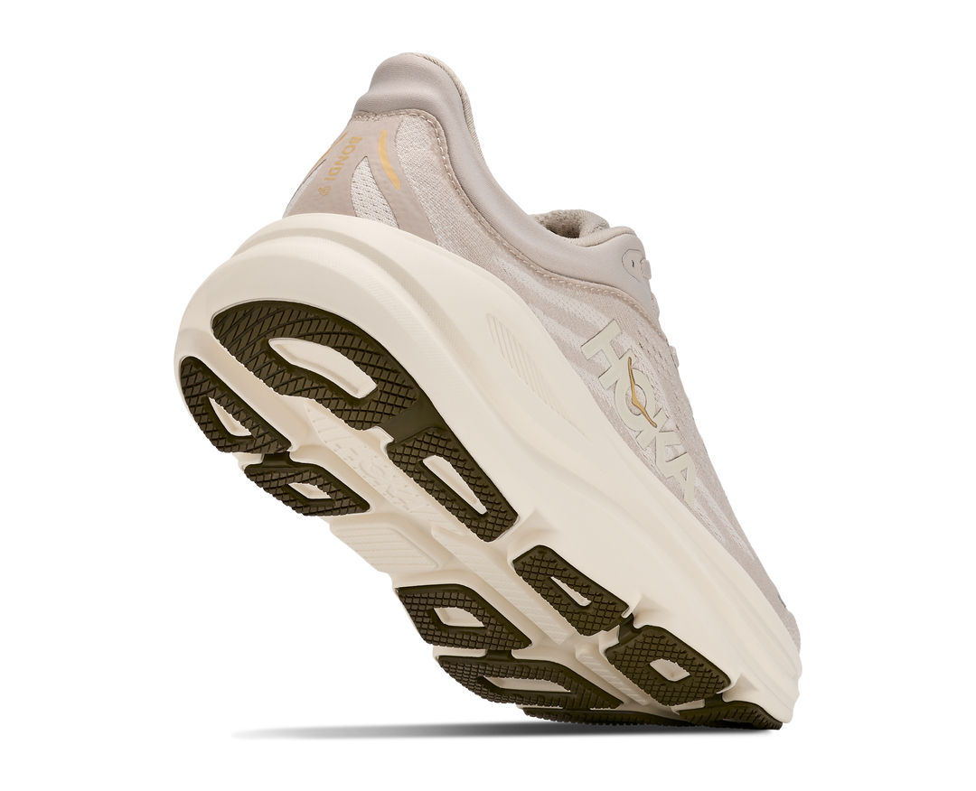 hoka bondi 9 wide women's | river rock grey alabaster