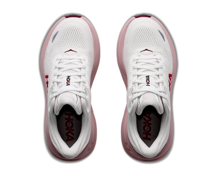 hoka bondi 9 wide women's | white pink opal
