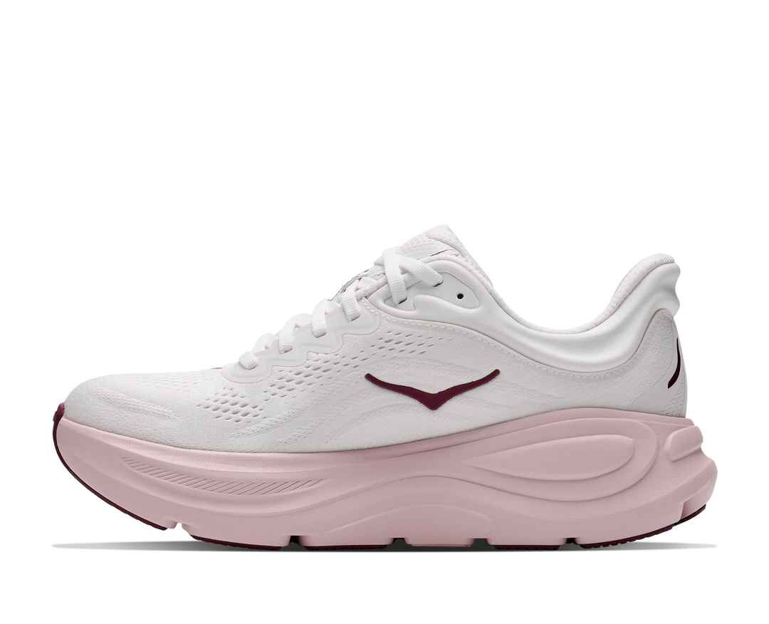 hoka bondi 9 wide women's | white pink opal