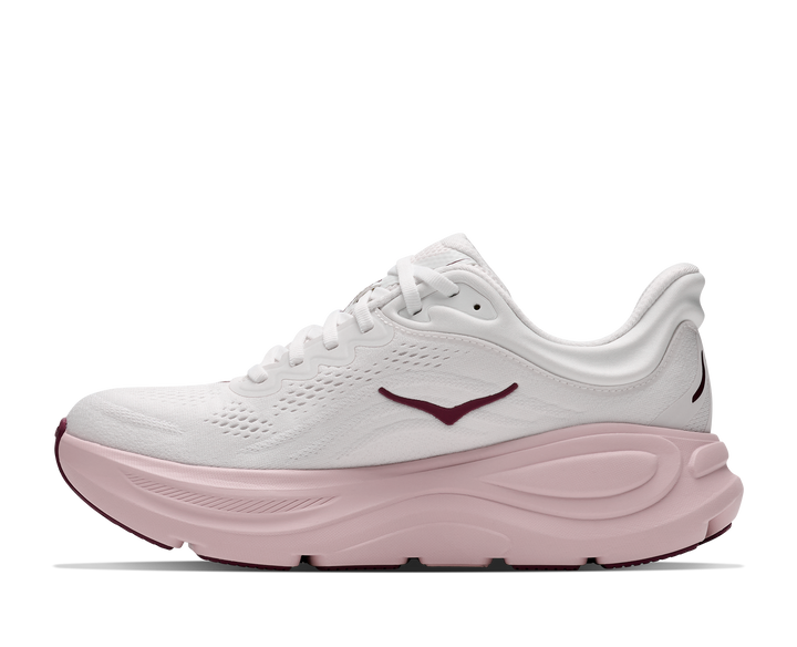 hoka bondi 9 wide women's | white pink opal