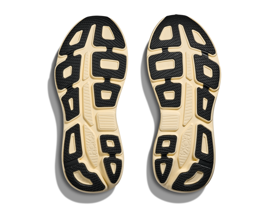 hoka bondi 9 extra wide men's | carbon black / yellow gold