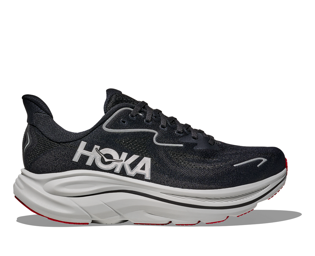 hoka clifton 10 men's | black / silver