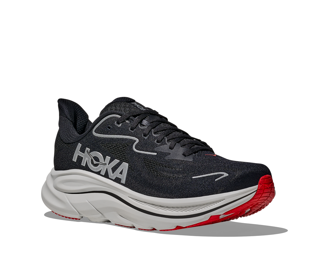 hoka clifton 10 men's | black / silver