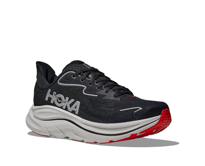 hoka clifton 10 men's | black / silver