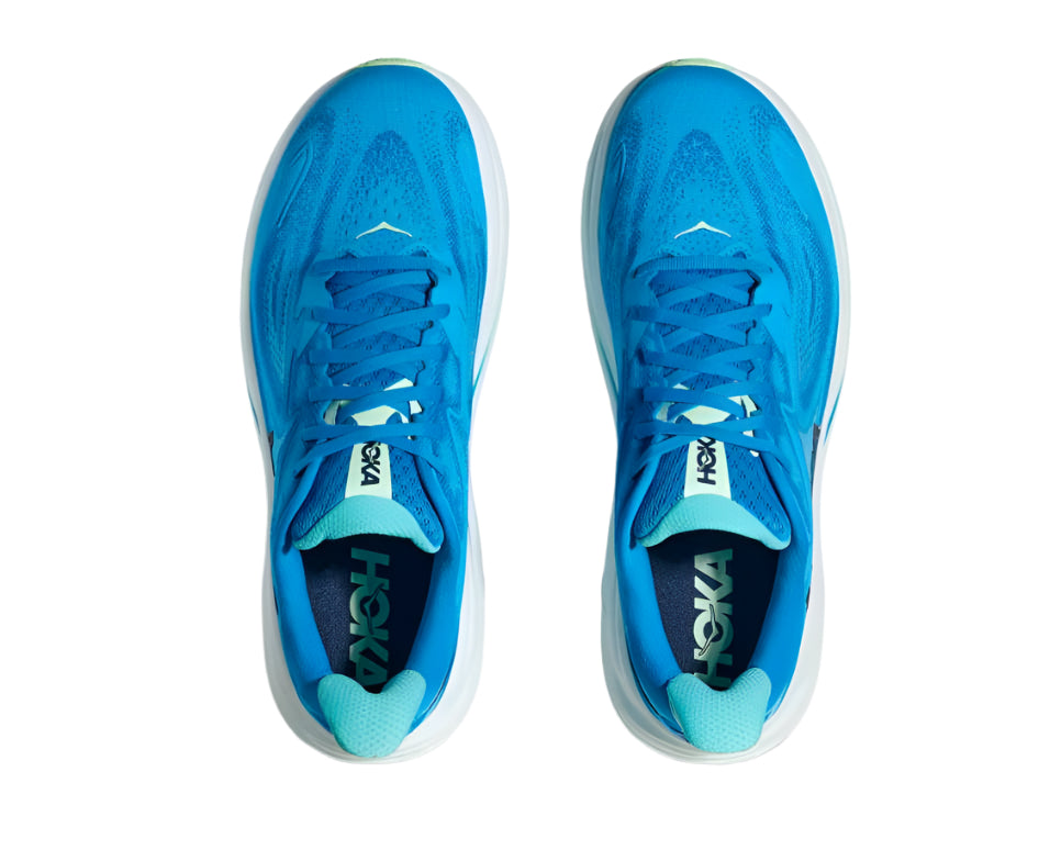 hoka clifton 10 wide men's | hoka blue / skyward blue